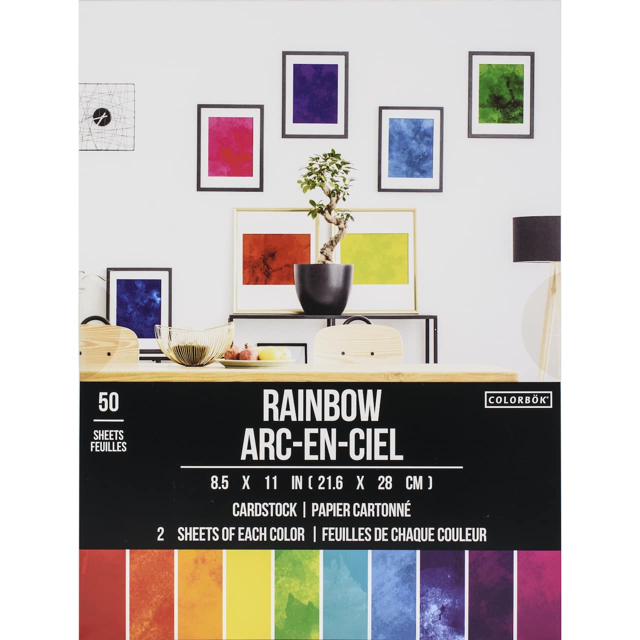 Colorbok&#xAE; Rainbow Watercolor 8.5&#x22; x 11&#x22; Cardstock Paper, 50 Sheets
